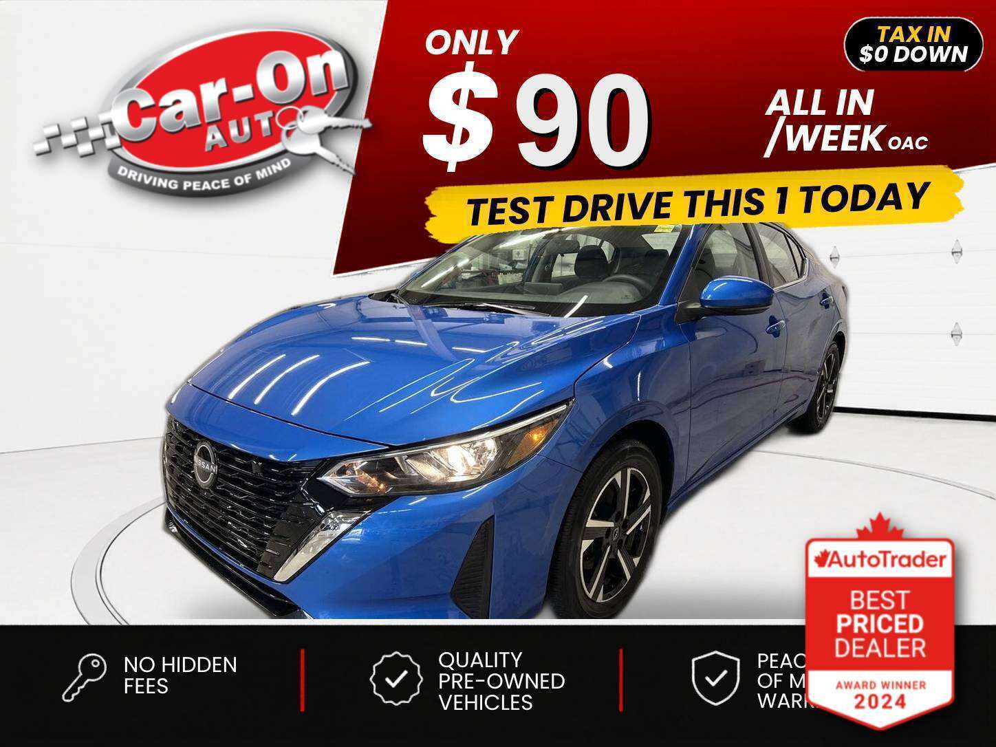 Blue 2024 Nissan Sentra SV FWD Sedan Front-Wheel Drive Automatic