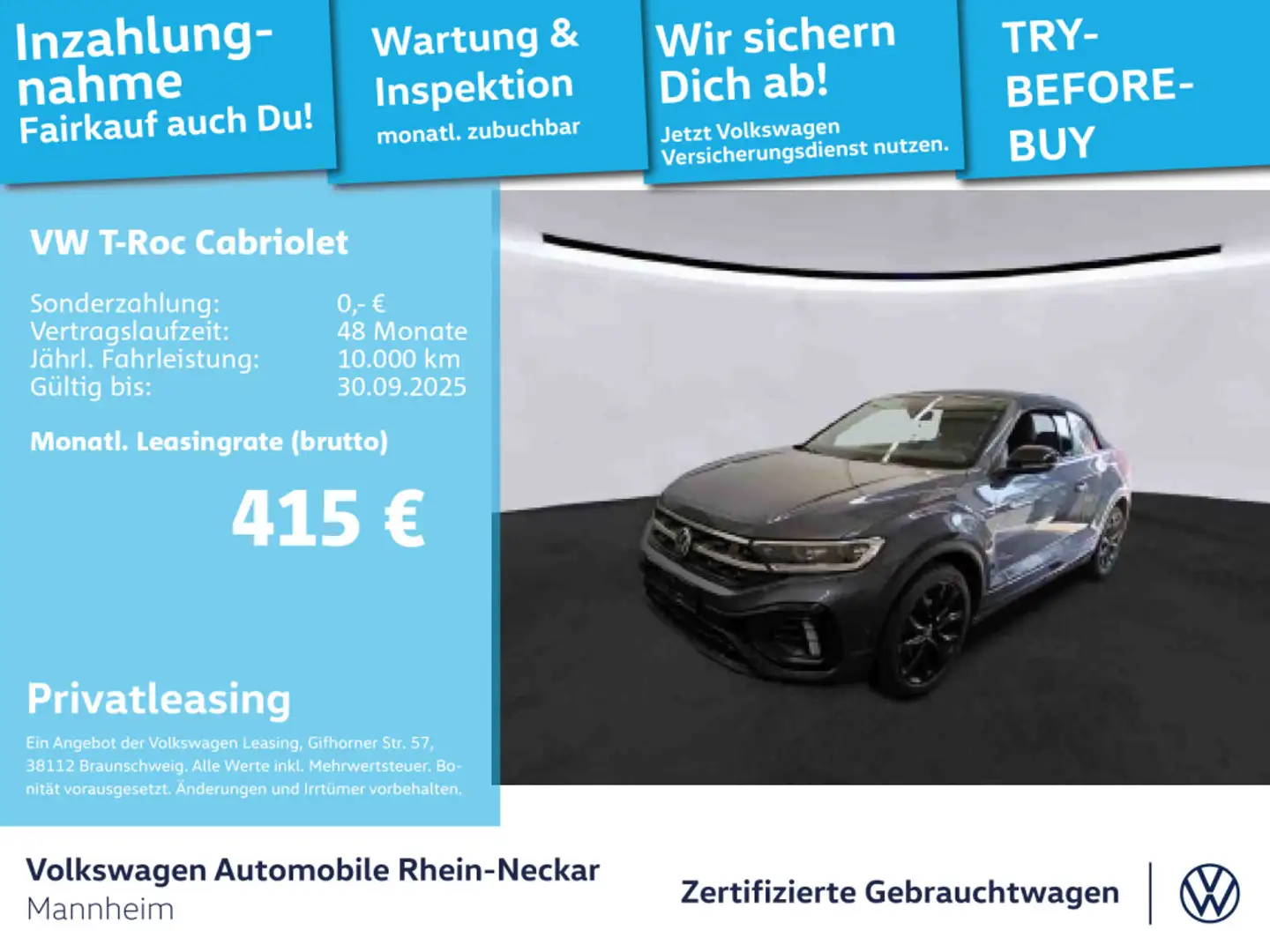 Volkswagen T-Roc 1.5 TSI R-Line Black-Paket Kamer Grau - 1
