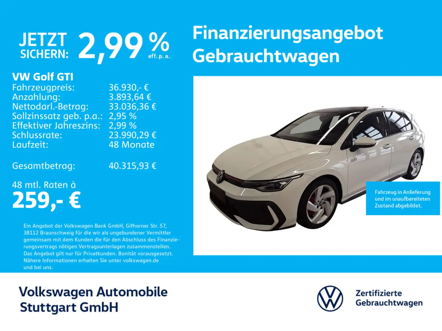 Volkswagen Golf GTI 2.0 TSI DSG Navi Kamera Weiß - 1