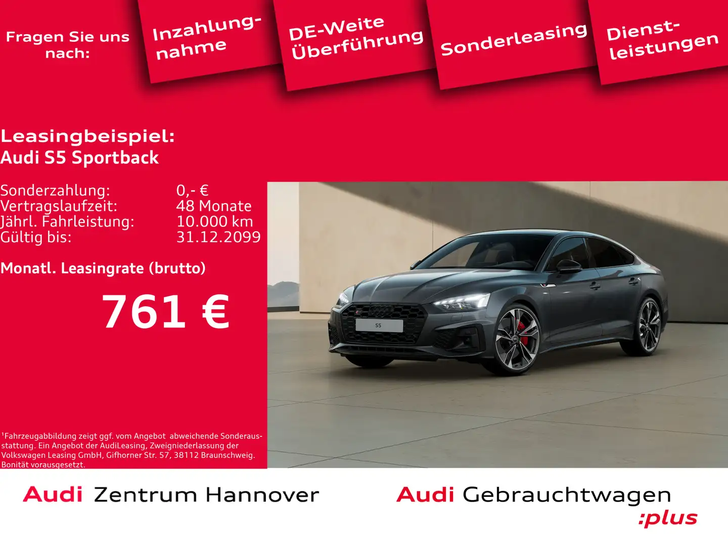 Audi S5 55 TDI qu. Pano Laser Standh. B&O K Grau - 1