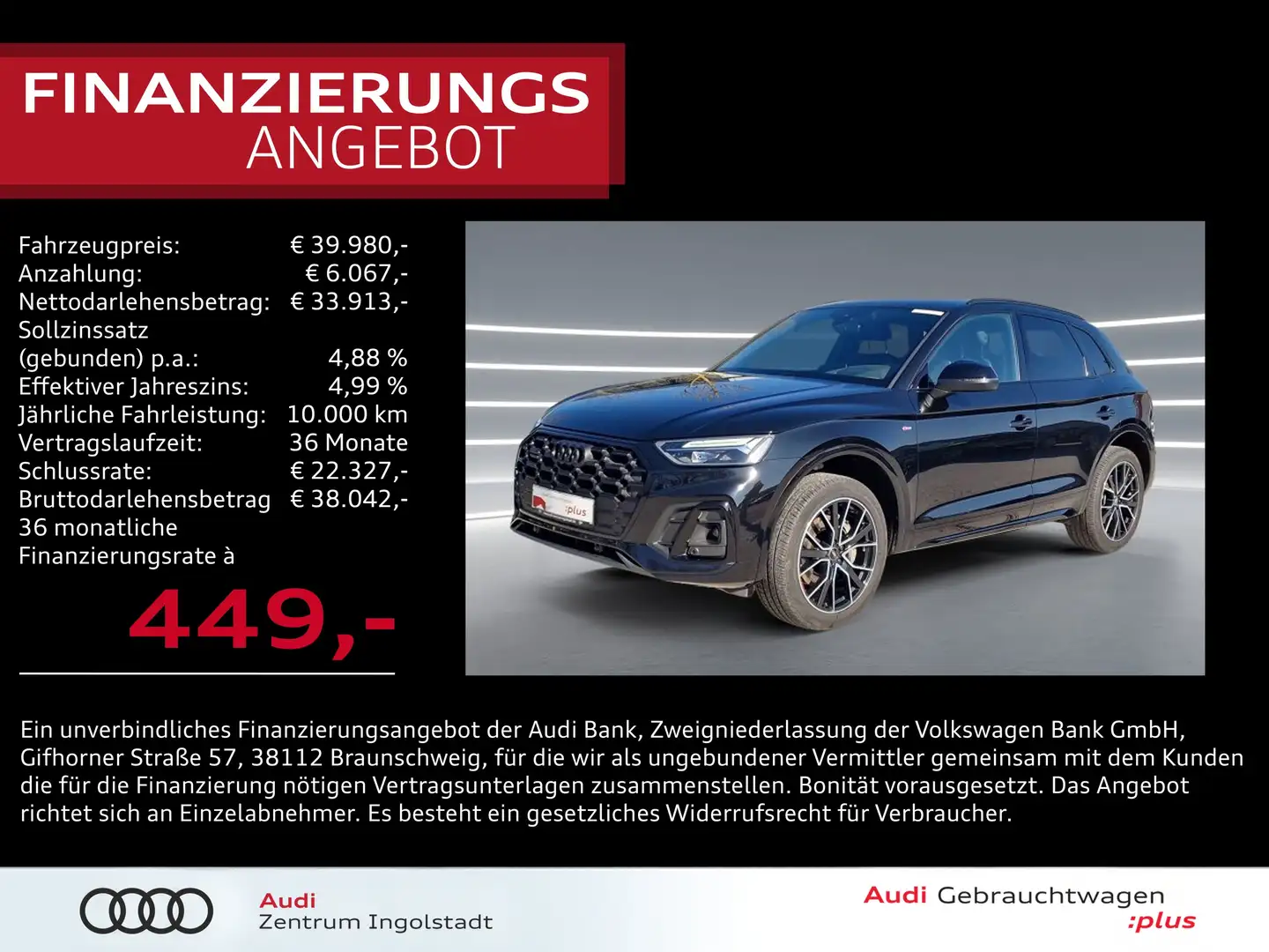 Audi Q5 55 TFSI e qu 2x S line AHK ACC HuD Kamera 20" Schwarz - 1