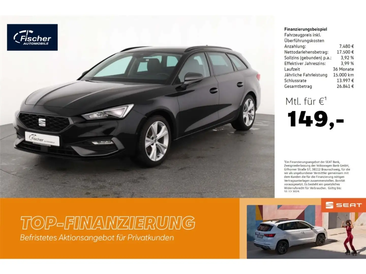 SEAT Leon Sportstourer 1.5 eTSI FR Schwarz - 1