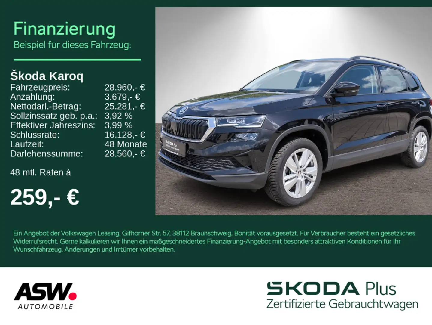 Skoda Karoq Selection 1,5 TSI DSG LED NAVI RFK ACC VC Noir - 1