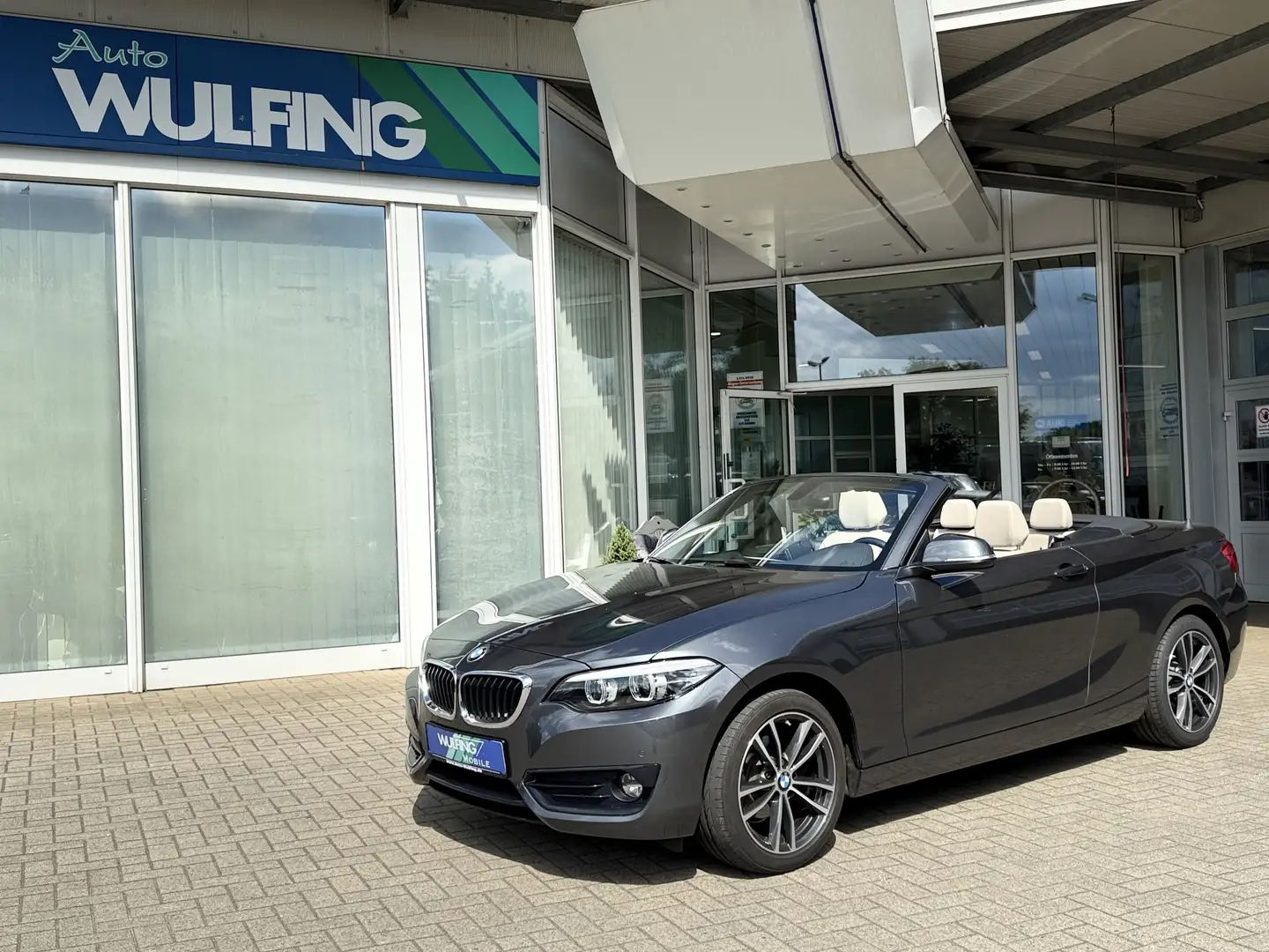 BMW 218 i Cabrio SportLine LED KAMERA Navi Leder AHK Grau - 1