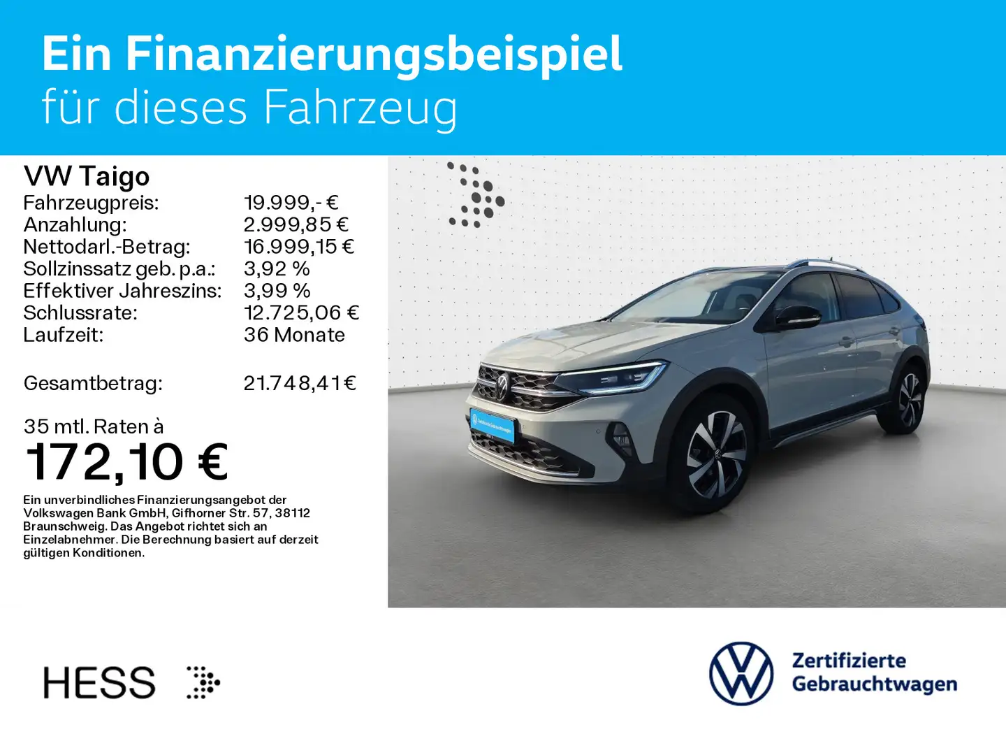 Volkswagen Taigo 1.0 TSI DSG STYLE*IQ.LIGHT*KAMERA*PDC*SHZ* Gris - 2