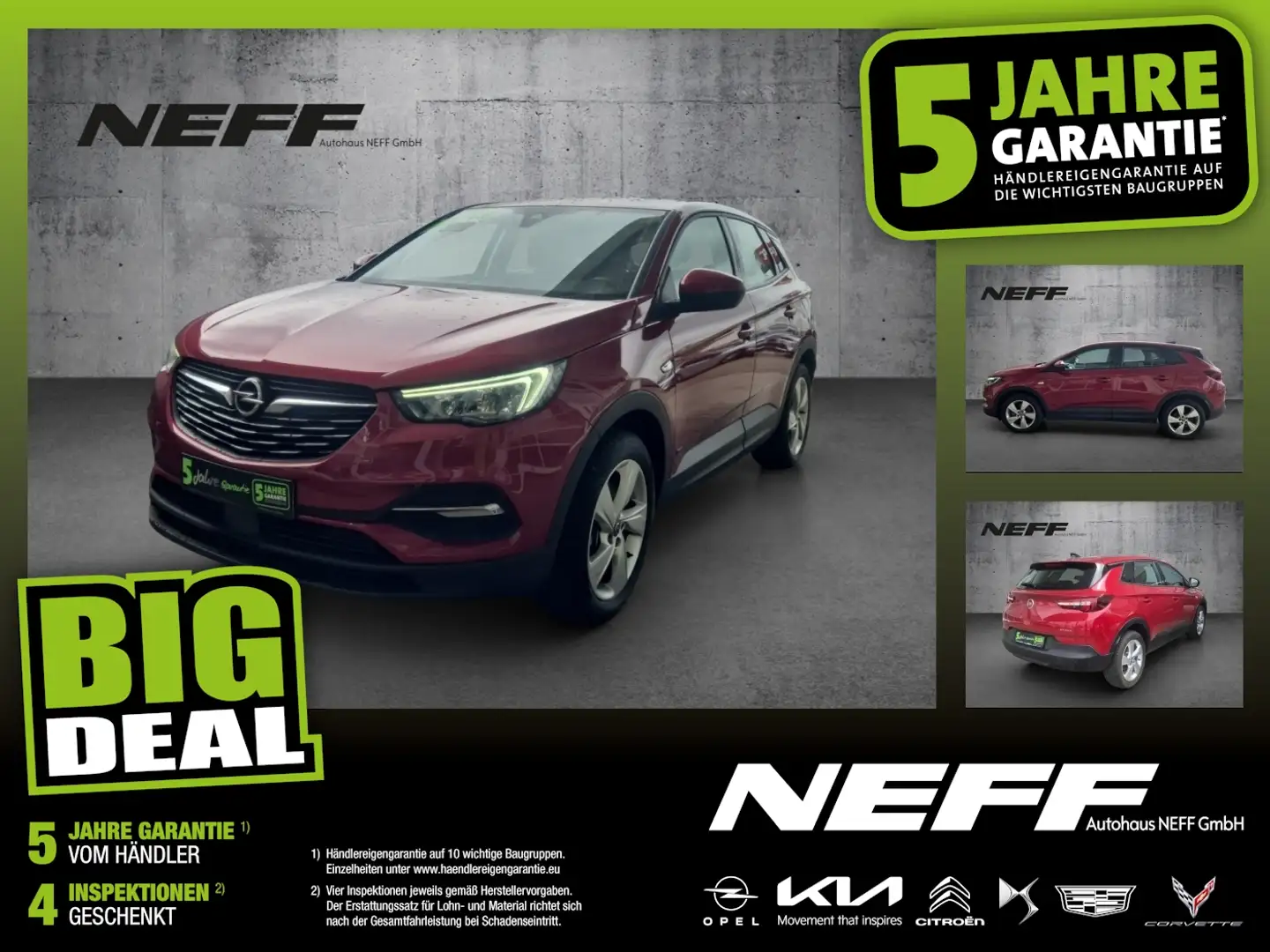 Opel Grandland 1.6 Turbo Edition FLA SpurW LM LED Rot - 1