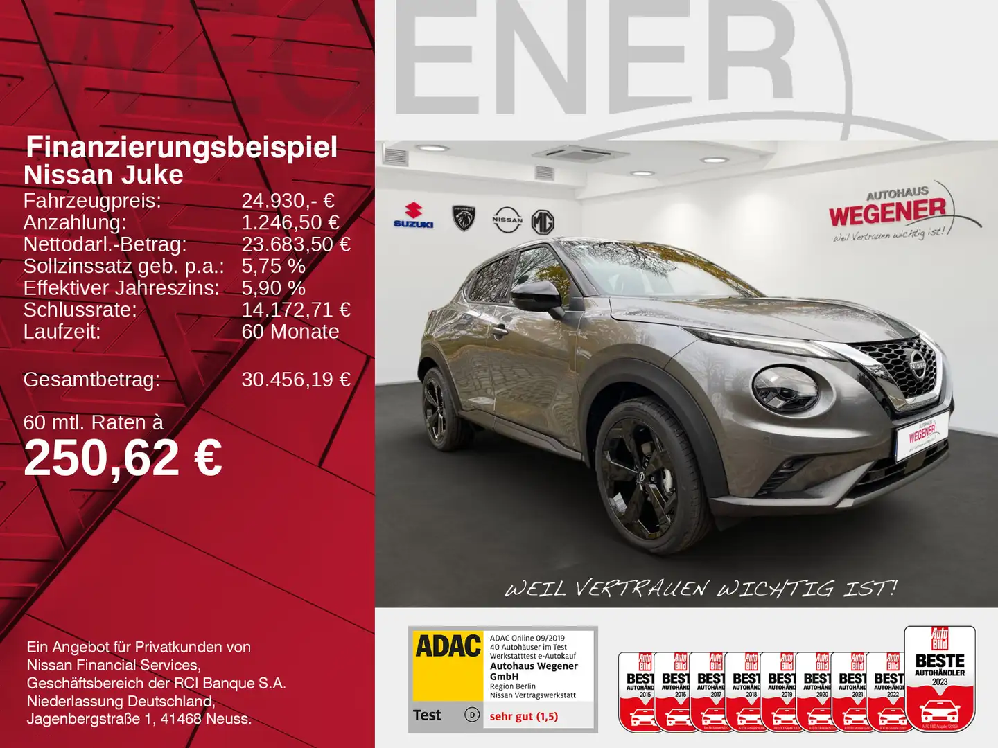 Nissan Juke JUKE TEKN A 1.0 DIG-T 7DCT 360°KAMERA SHZ 19"LM- Grau - 2