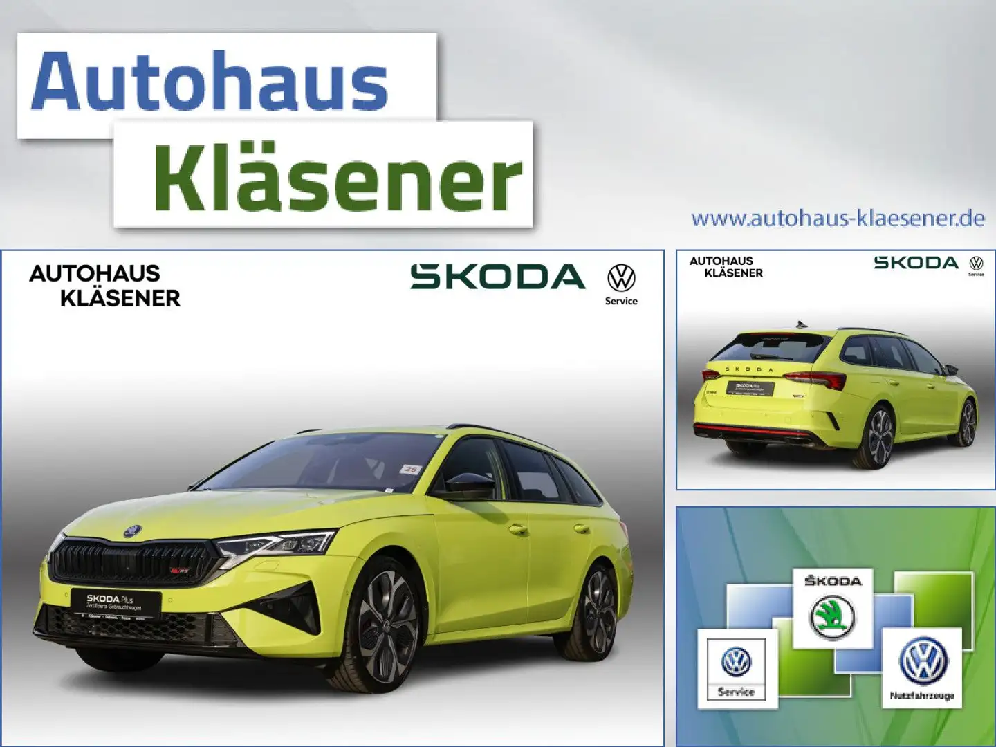 Skoda Octavia Combi RS 195KW DSG ACC DCC AHK MATRIX KAM Grün - 1