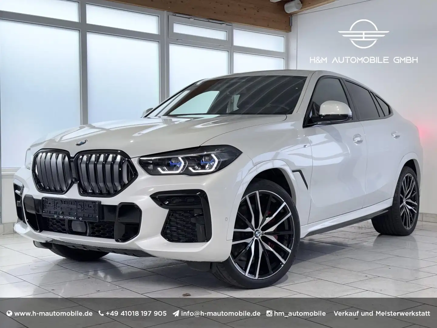 BMW X6 40d xDrive-M Sport/Sky/AHK/360/HUD/B&W/Iconic Weiß - 1