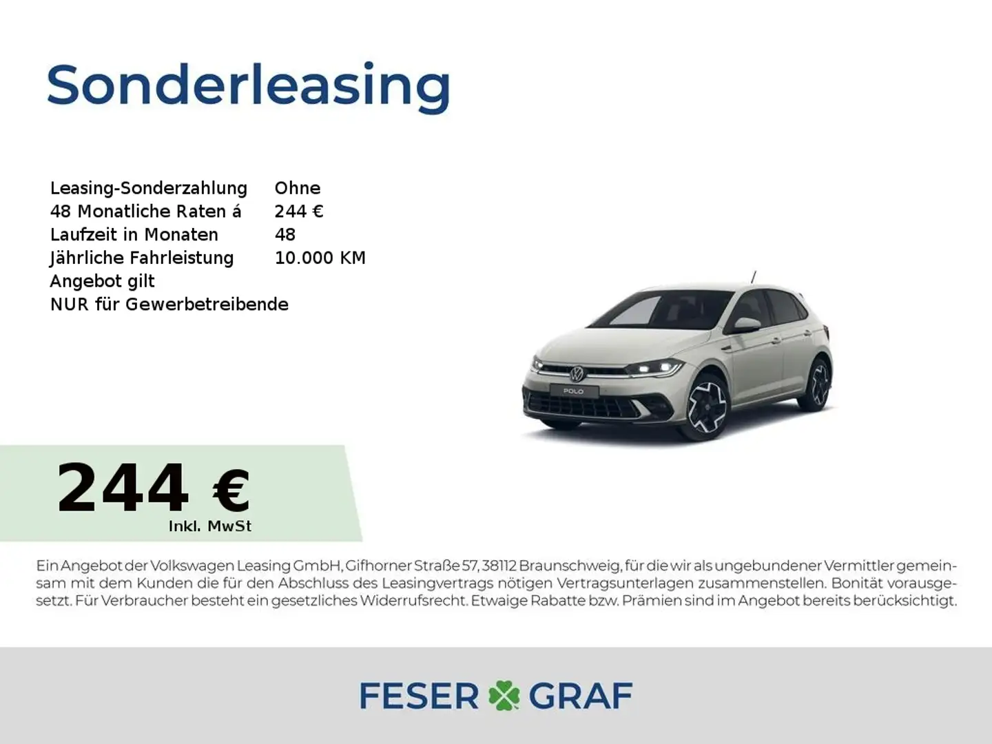 Volkswagen Polo R-Line 1,0 l TSI 95 PS 7-Gang-DSG Grau - 1