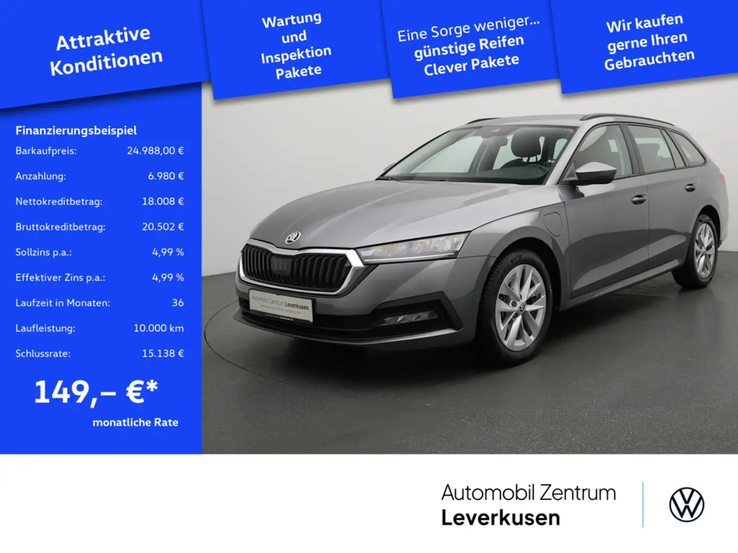 Skoda Octavia Combi iV Ambition DSG VIRT LED PDC Grau - 1