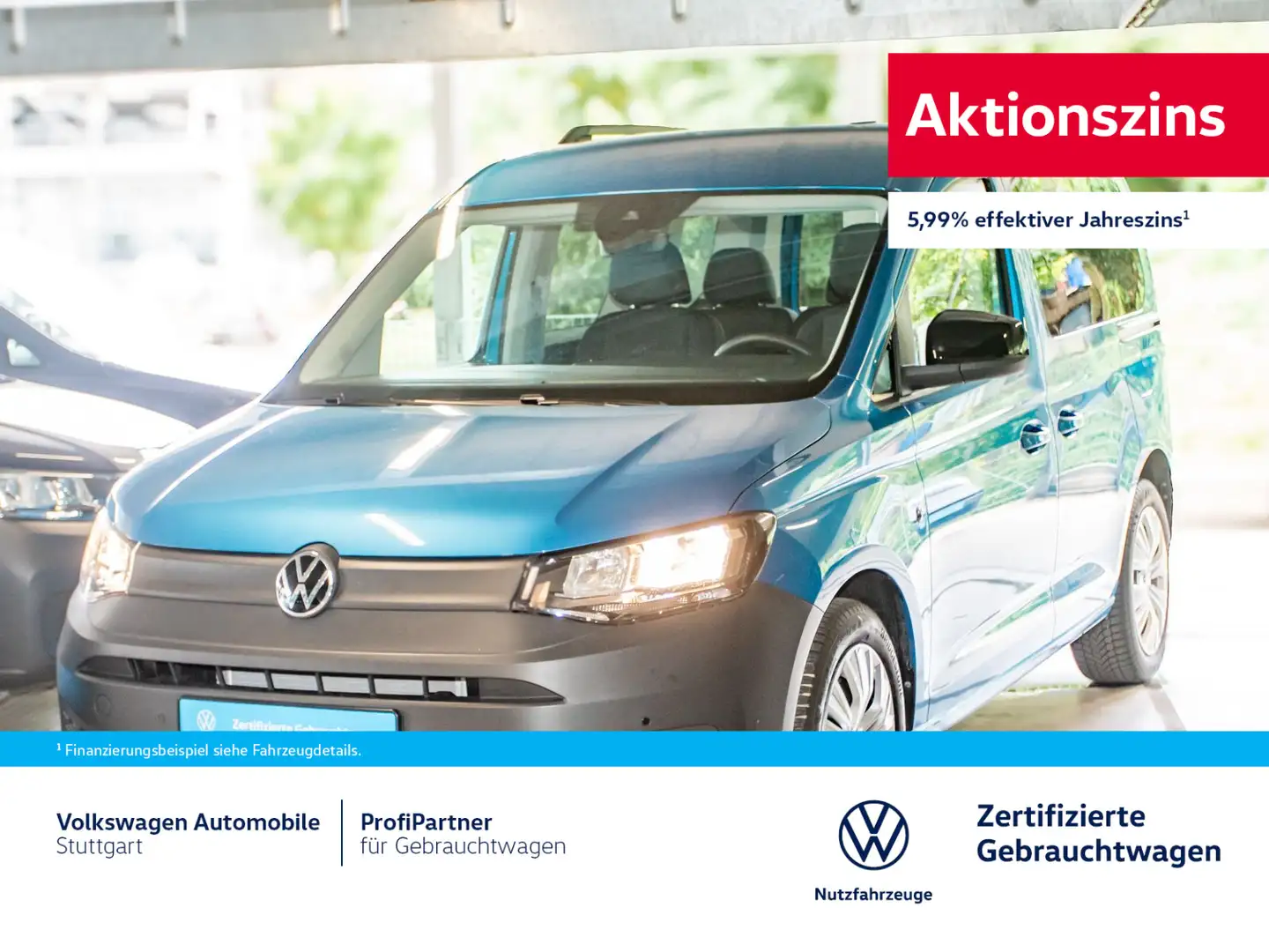 Volkswagen Caddy DSG 2.0 TDI Euro 6e Navi AHK Kamera Blau - 1