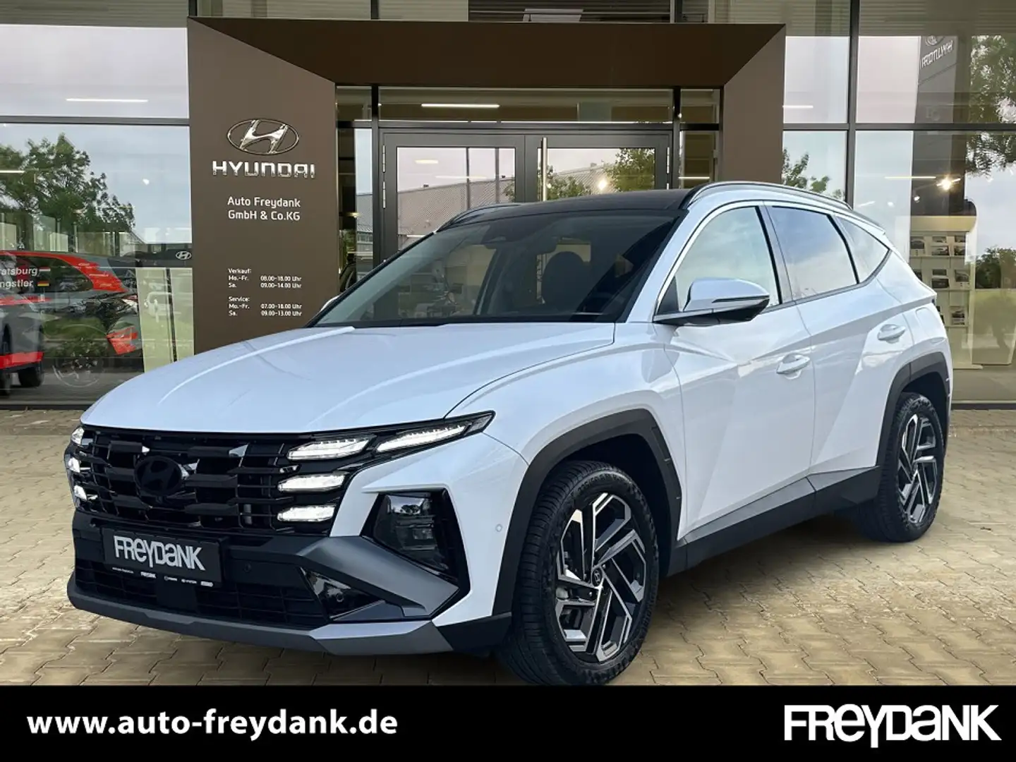 Hyundai TUCSON FL 1.6 T-GDI (160 PS) 48V 7-DCT 4WD PRIME Assisten Weiß - 1