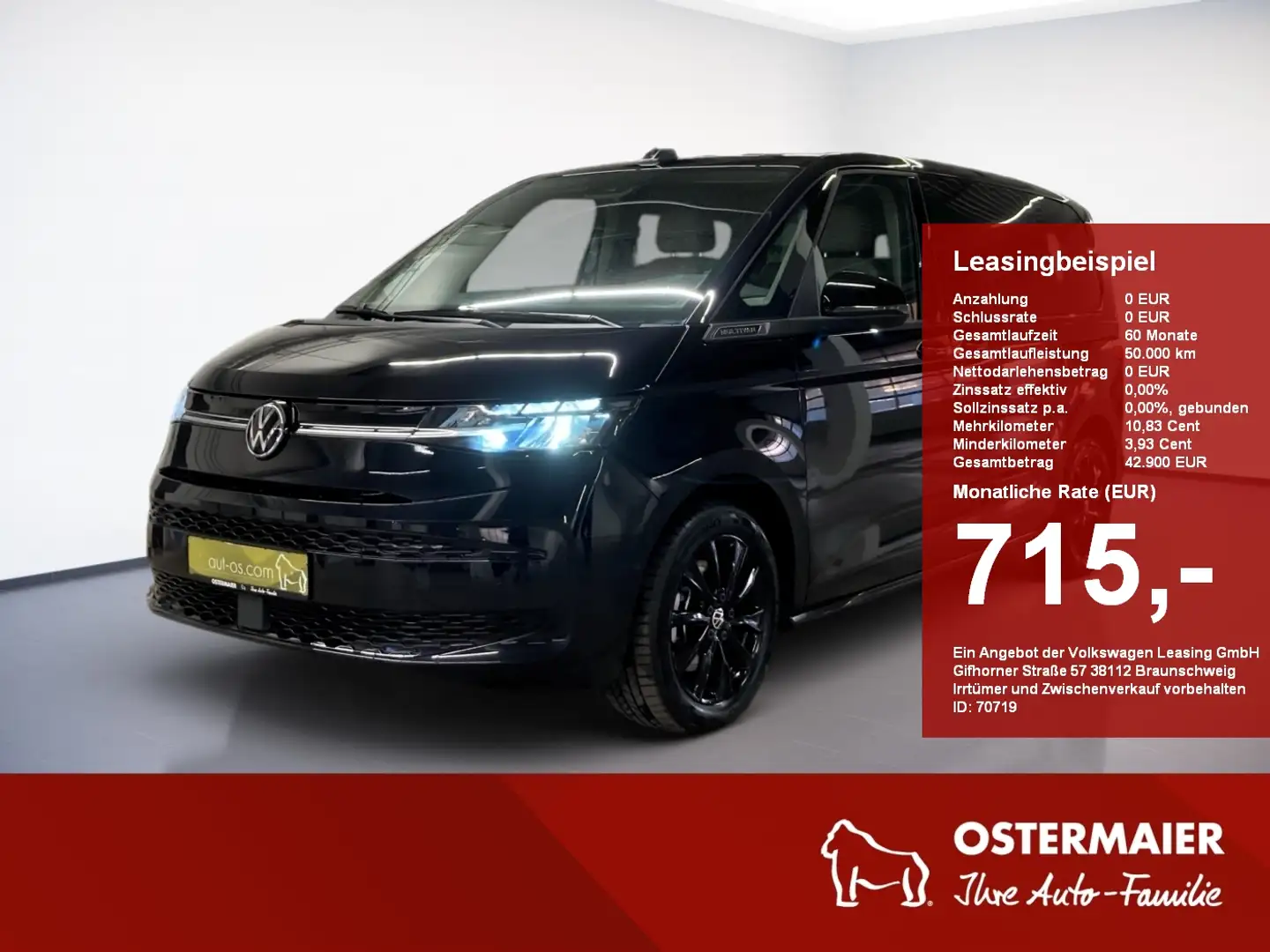 Volkswagen T7 Multivan LIFE 2.0TDI 150PS.DSG.LED.NAVI.AHK.KAMERA.VIRTUAL. Negro - 1