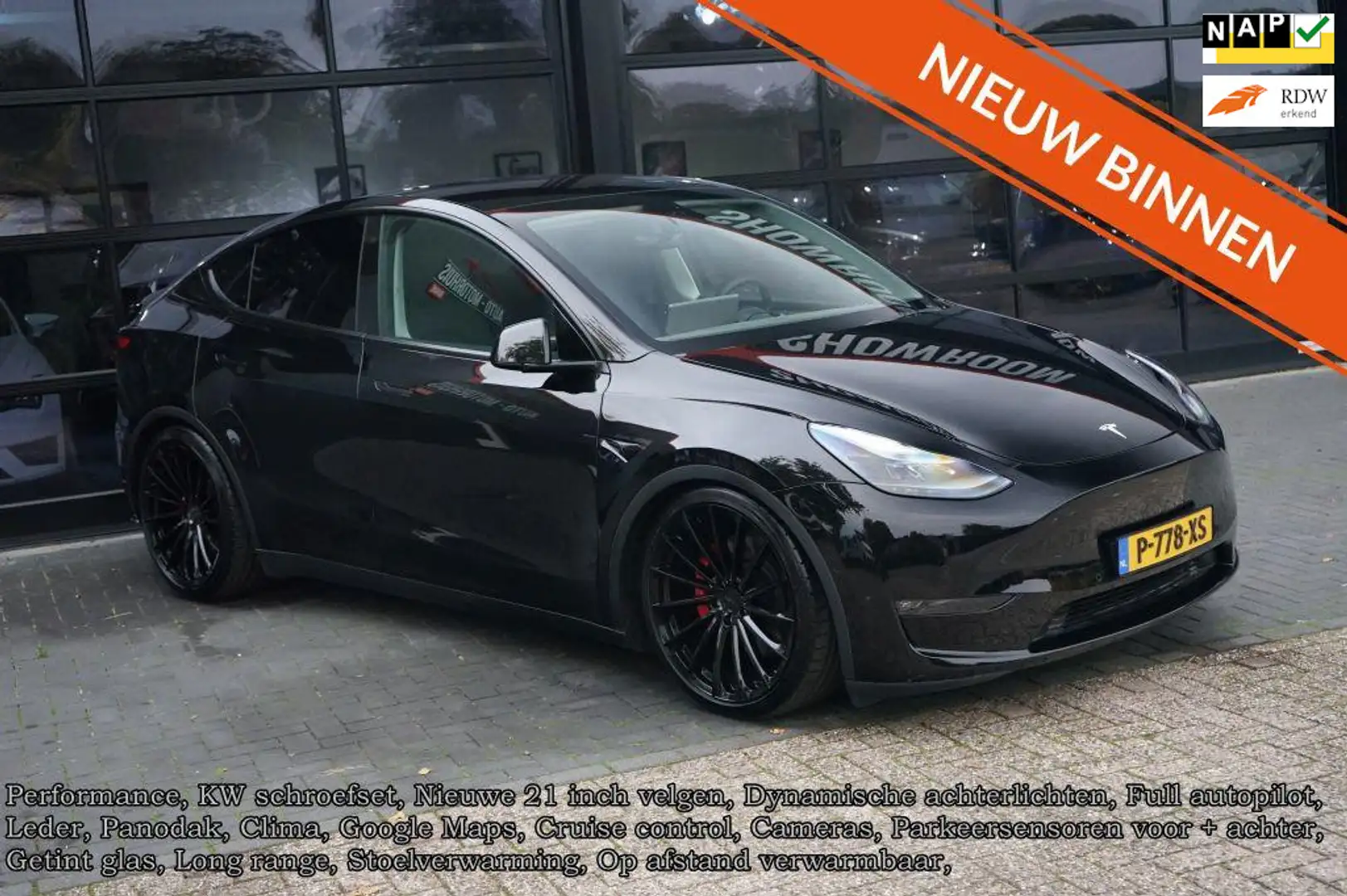 Tesla Model Y Performance AWD 75 kWh KW-Schroefset, Full auto pi Schwarz - 1