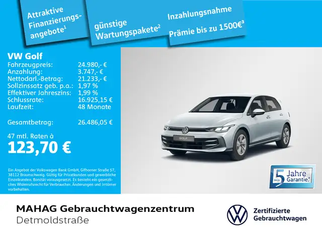 Volkswagen Golf VIII Life 1.5 TSI LED ParkPilot RearView AC