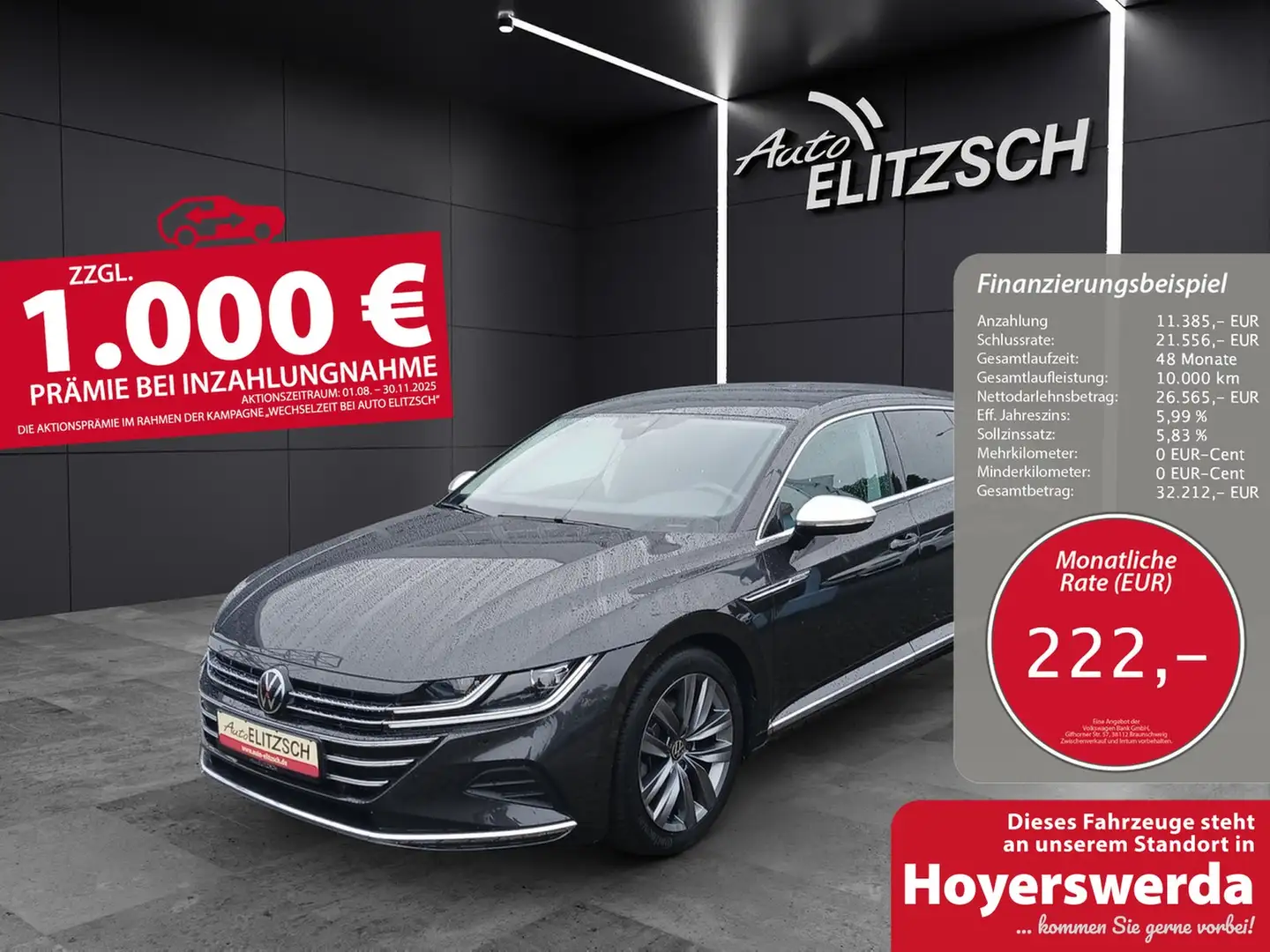 Volkswagen Arteon SB TDI Elegance DSG LED AHK Navi AID ACC RFK SH Grau - 1