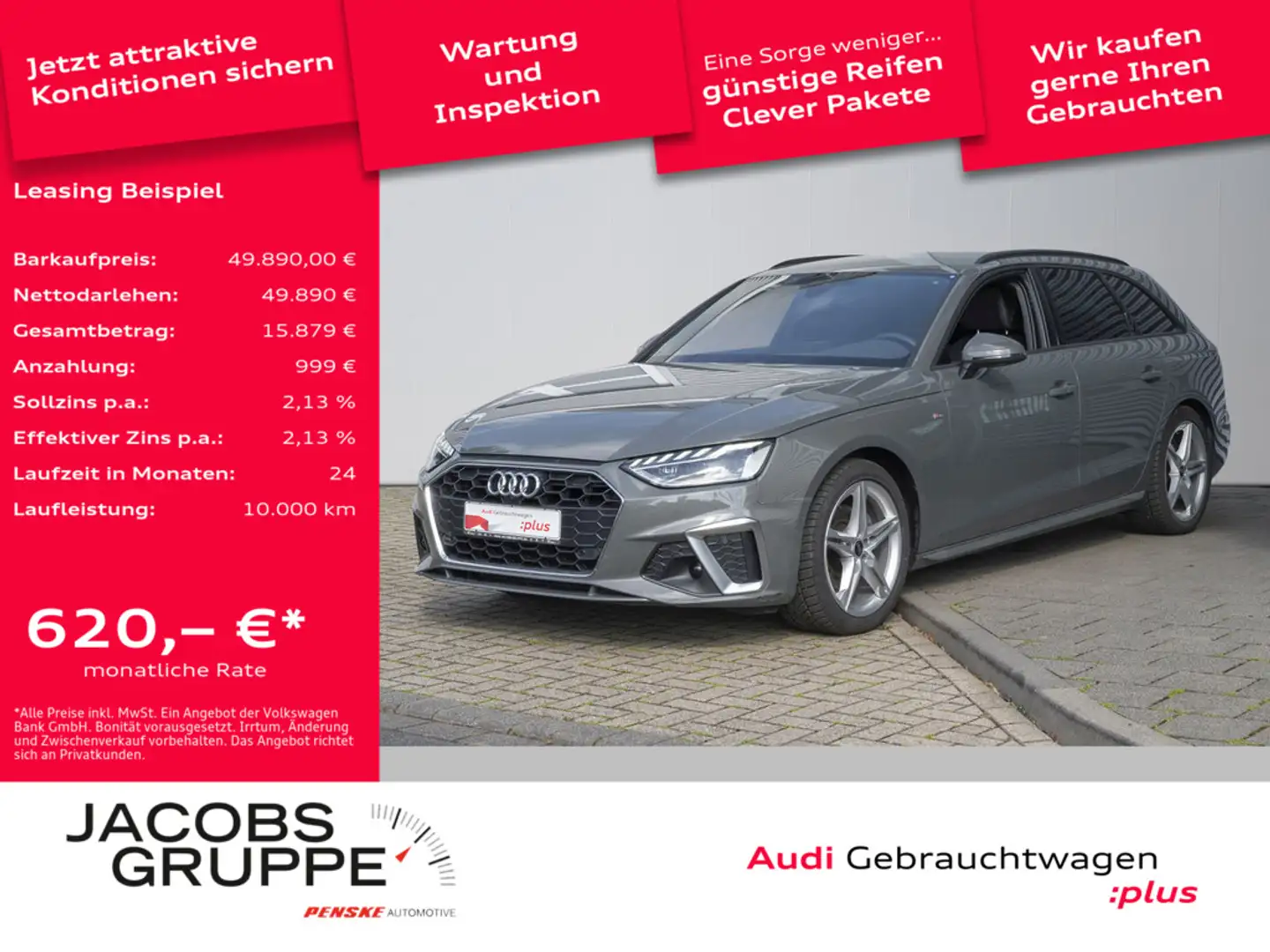 Audi A4 Avant S line 35 TDI S tronic LED*Navi*Virtual*e-Kl Grau - 1