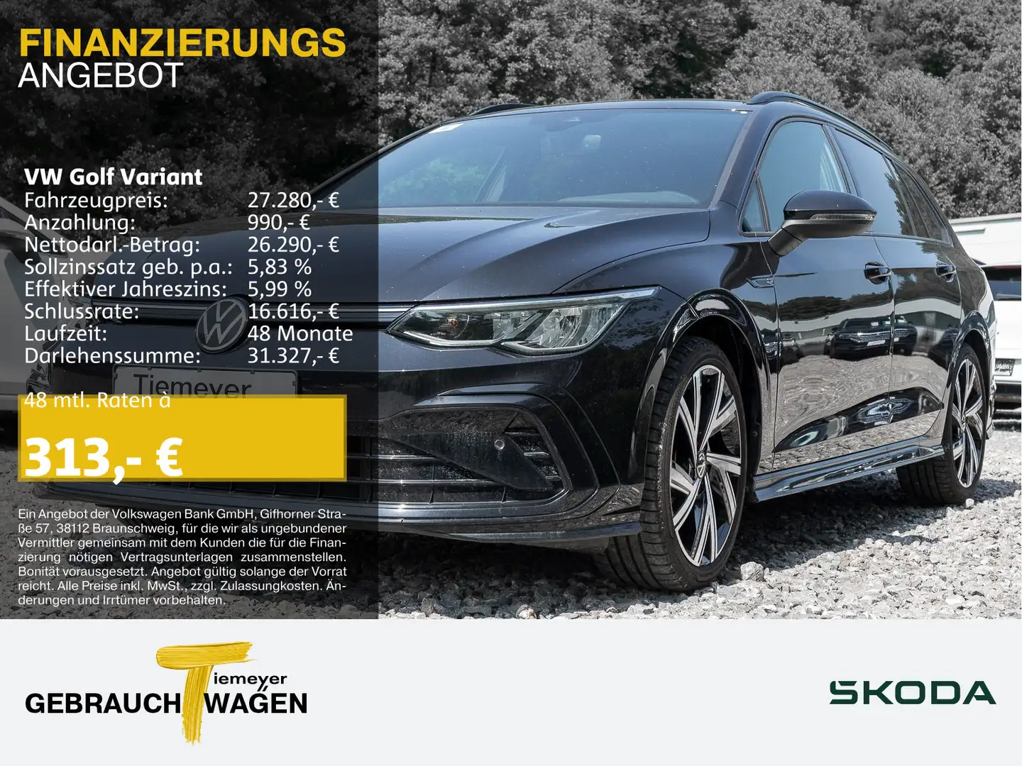 Volkswagen Golf Variant 1.5 TSI DSG R-LINE LM18 NAVI ACC SI Zwart - 1
