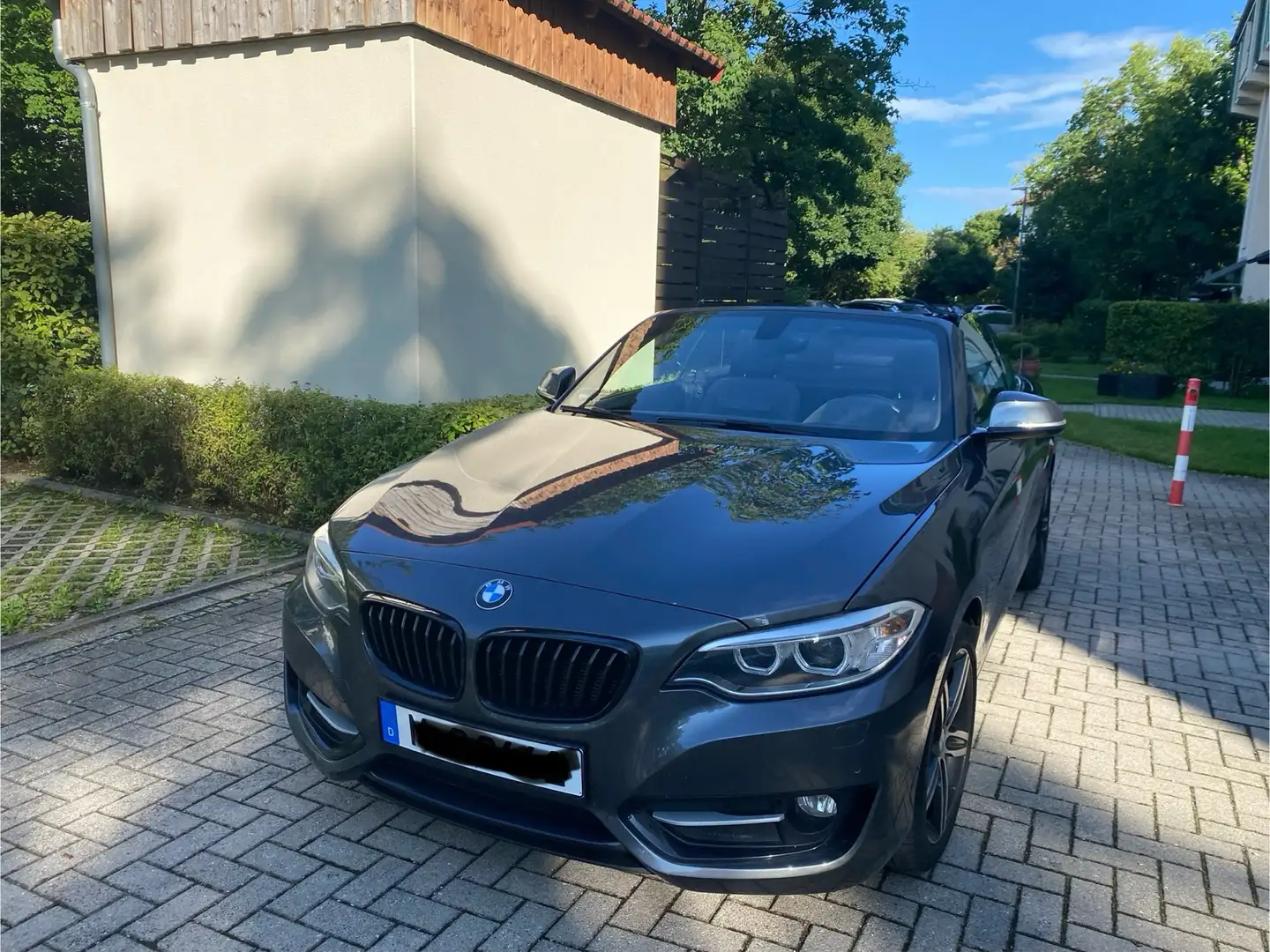 BMW 220 d Cabrio EU6 Aut. Sport Line Klima Sitzhzg Grau - 2