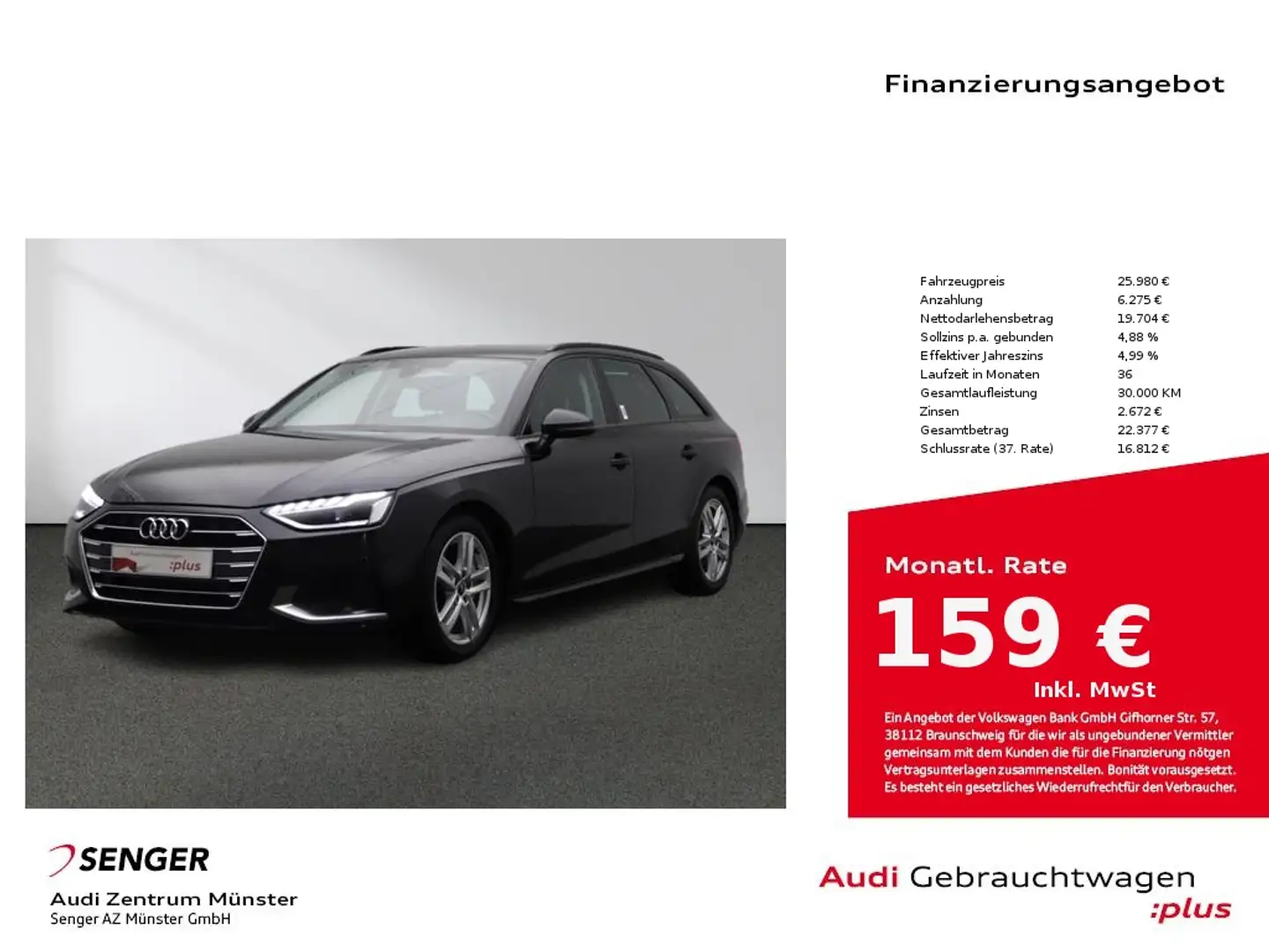 Audi A4 Avant 40 TDI advanced MMI plus Matrix AHK Schwarz - 1