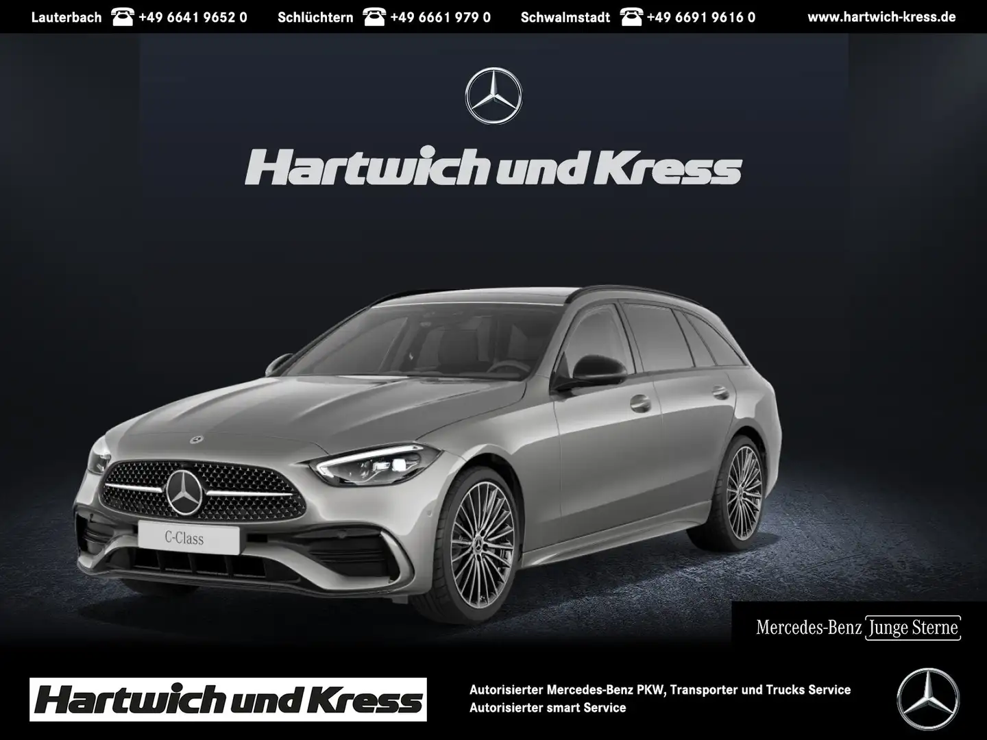 Mercedes-Benz C 180 C 180 T AMG Line+Pano+AHK+Night+Ambiente+LED+ Argento - 1
