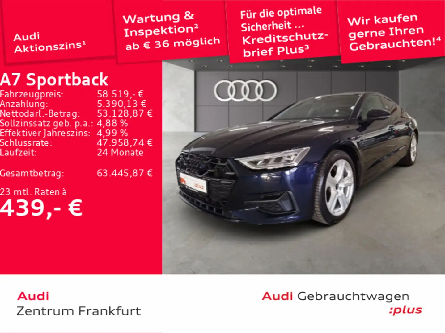 Audi A7 50 TDI quattro tiptronic LED AHK AC Blau - 1