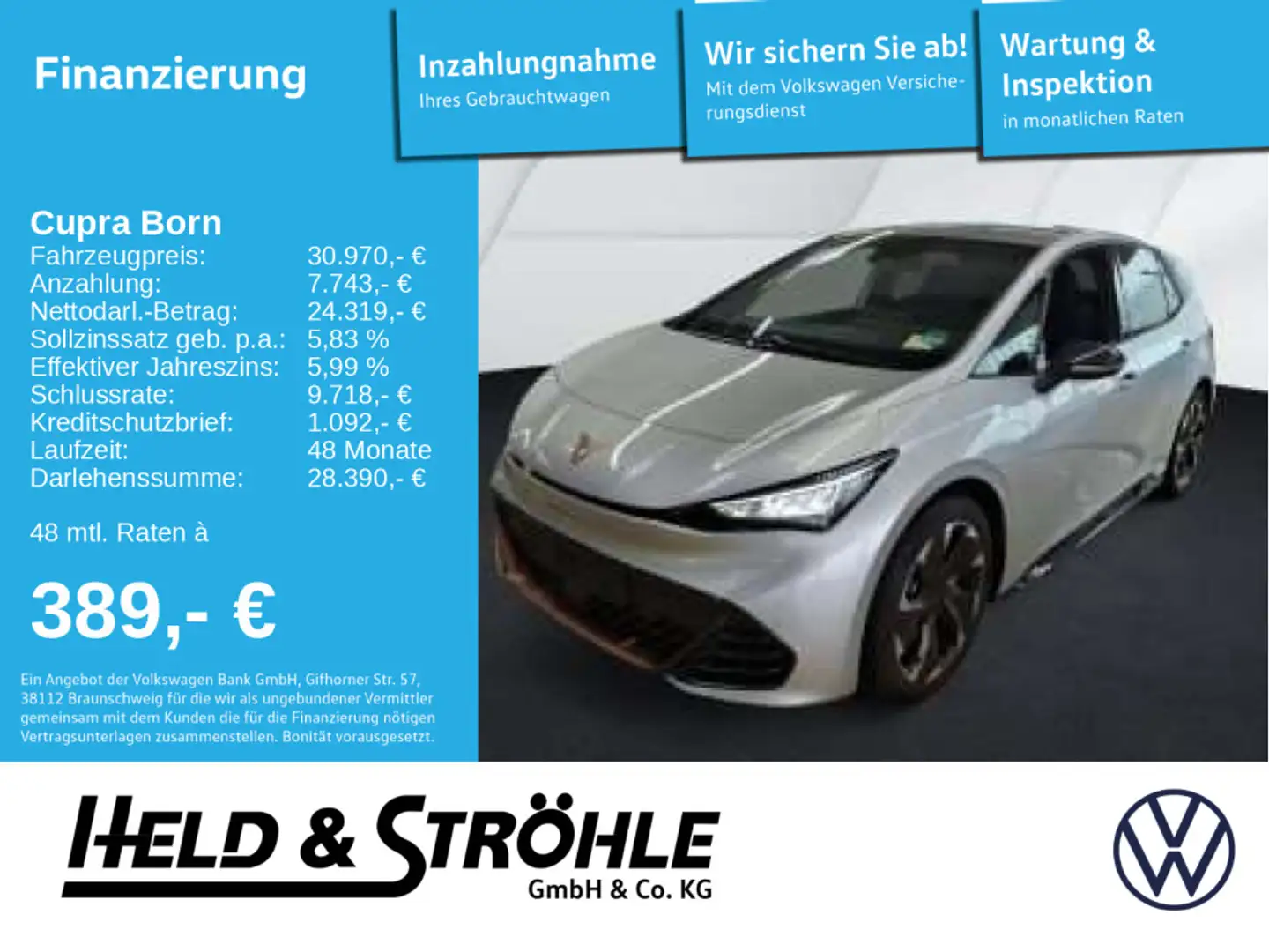 CUPRA Born e-Boost electric R-KAM NAV LED WÄPU Срібний - 1