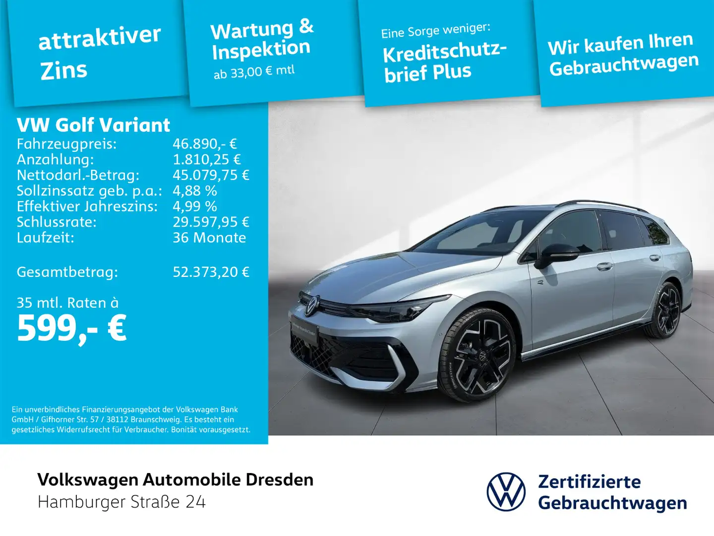 Volkswagen Golf Variant Golf VIII Variant R-Line 2.0 TSI 4M DSG IQ PANO Argent - 1