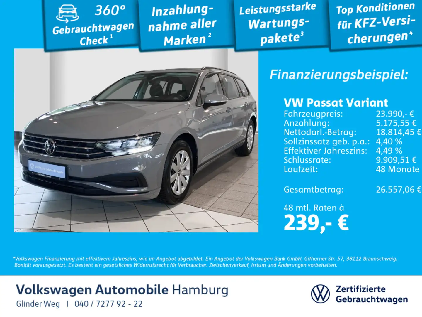 Volkswagen Passat Variant 1.5 TSI DSG Ganzjahresreifen Rear Grau - 1