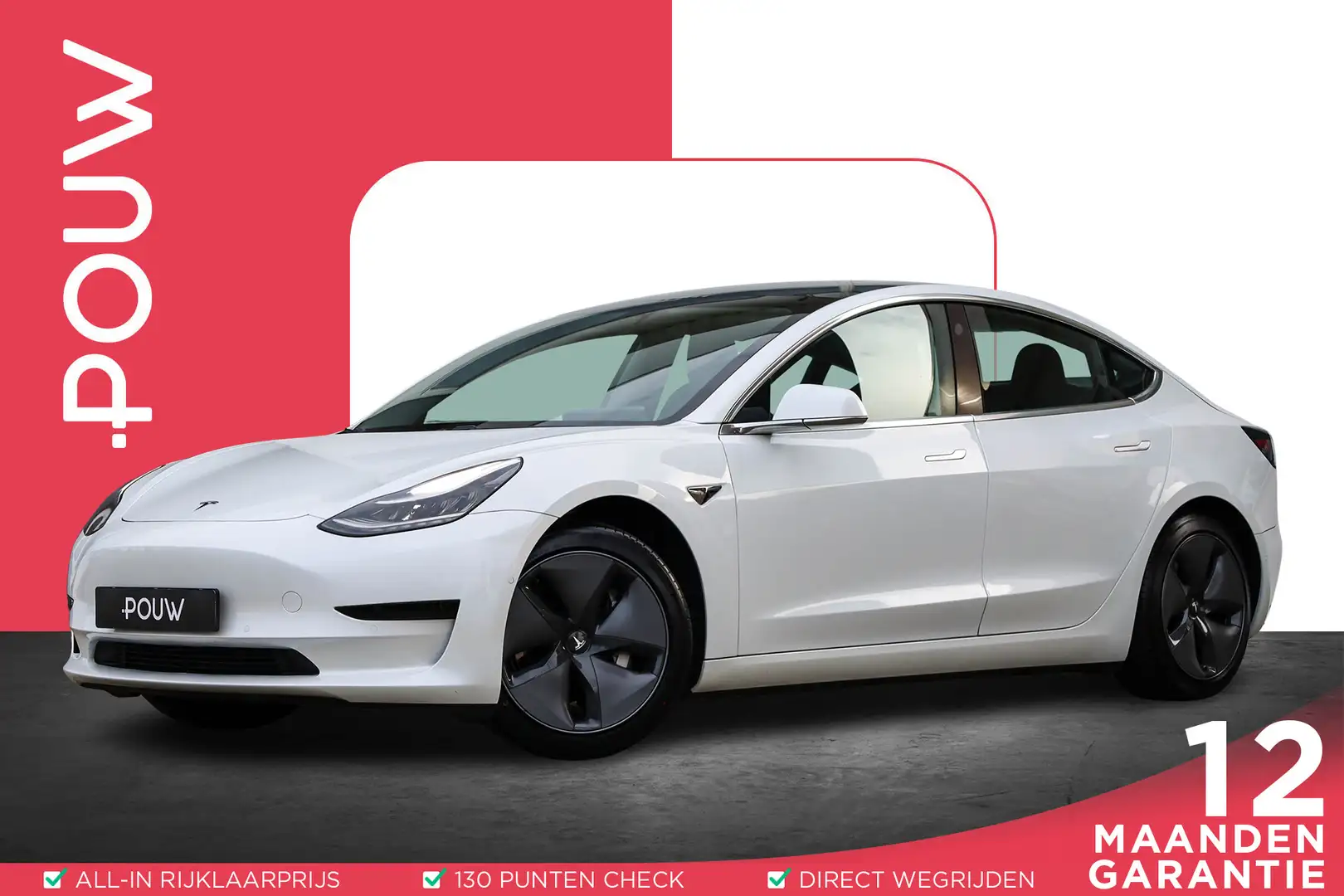 Tesla Model 3 238pk Standard RWD Plus 60 kWh | Panoramadak Blanc - 1