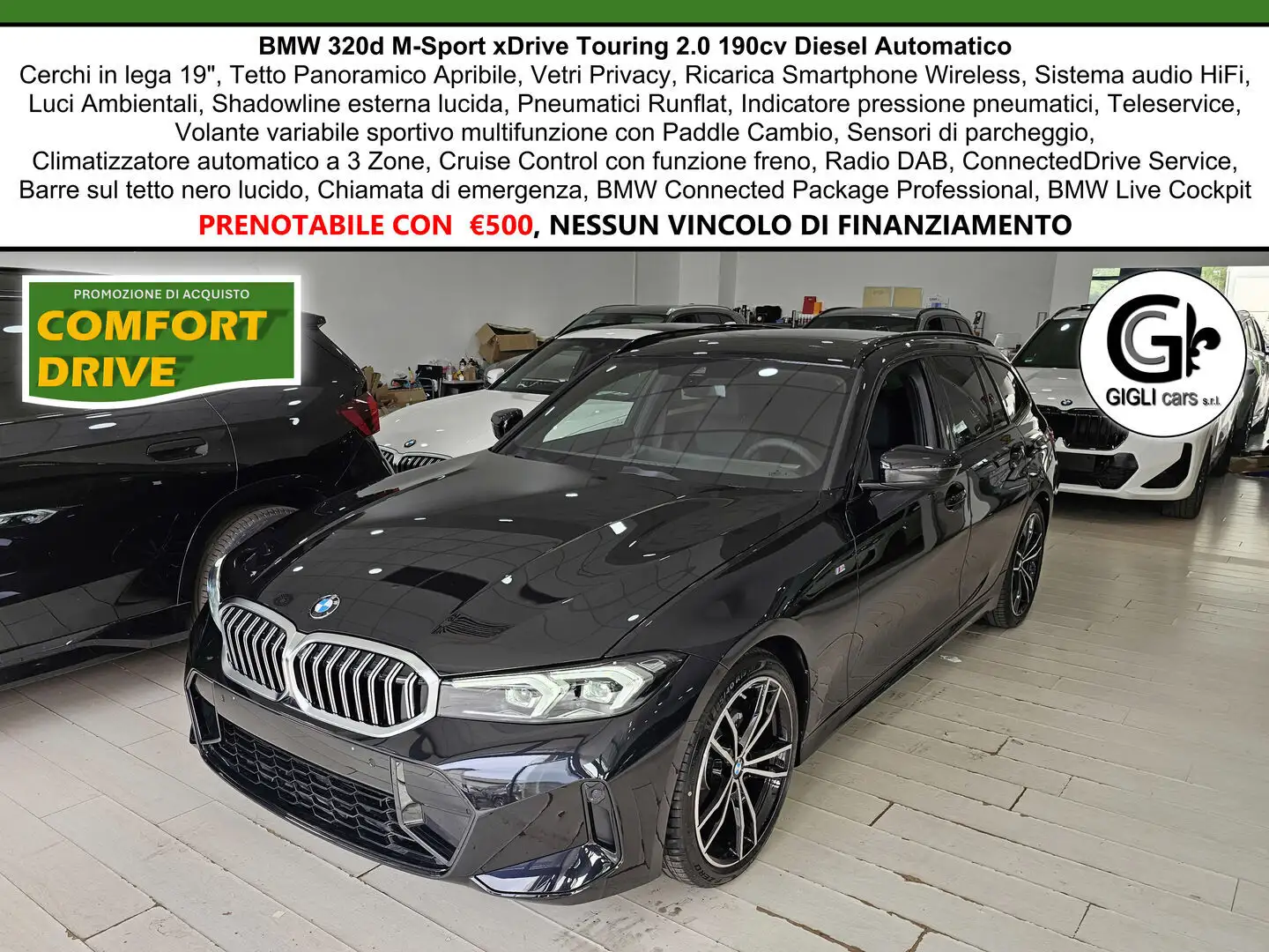 BMW 320 XDrive M-Sport Tetto Navi C.Lega19" PDC MSport M Noir - 1