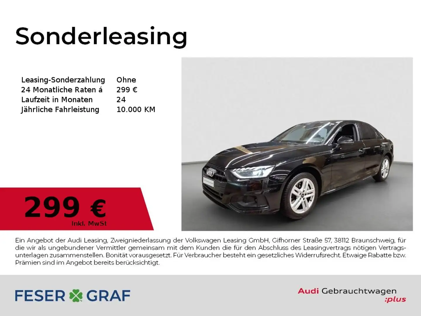 Audi A4 Lim. 40 TFSI Matrix/Memory/Navi plus/R-Kamera/18 Z Schwarz - 1