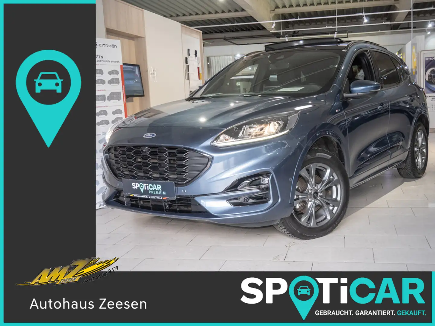 Ford Kuga 2.5 Duratec Hybrid FHEV ST-Line AWD PANO Bleu - 1