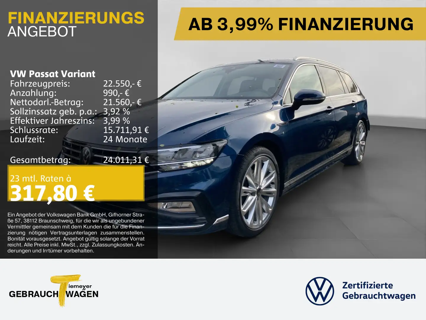 Volkswagen Passat Variant 1.5 TSI DSG R-LINE LM19 KAMERA Blau - 1
