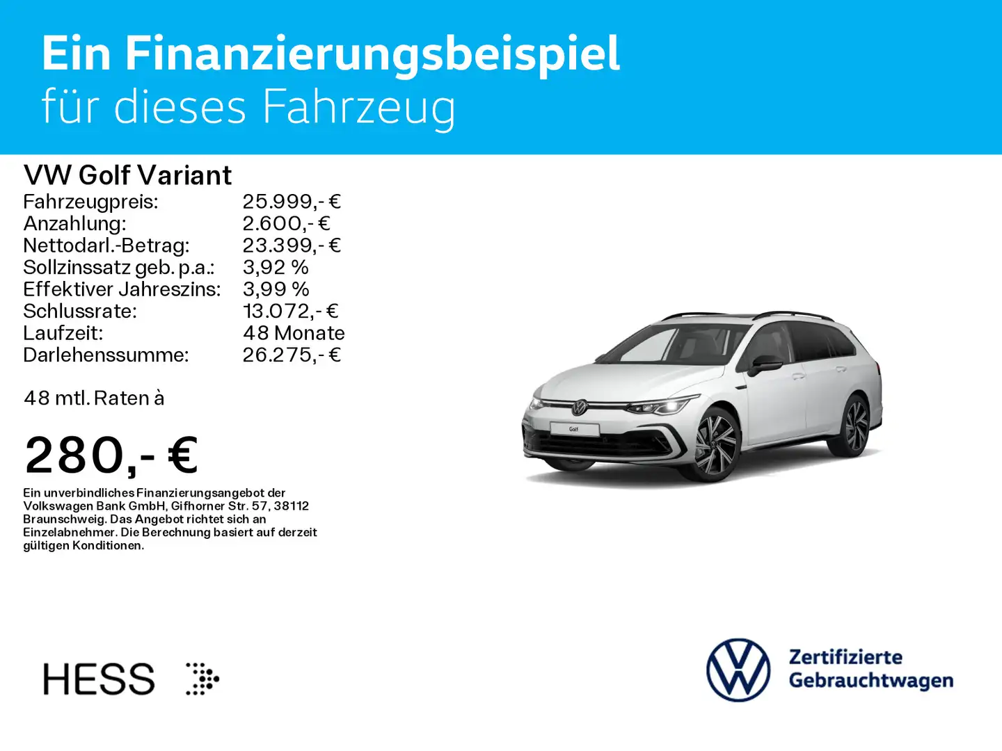 Volkswagen Golf Variant Golf VIII Variant 1.5 eTSI DSG R-LINE*LED*BLACK- Weiß - 2