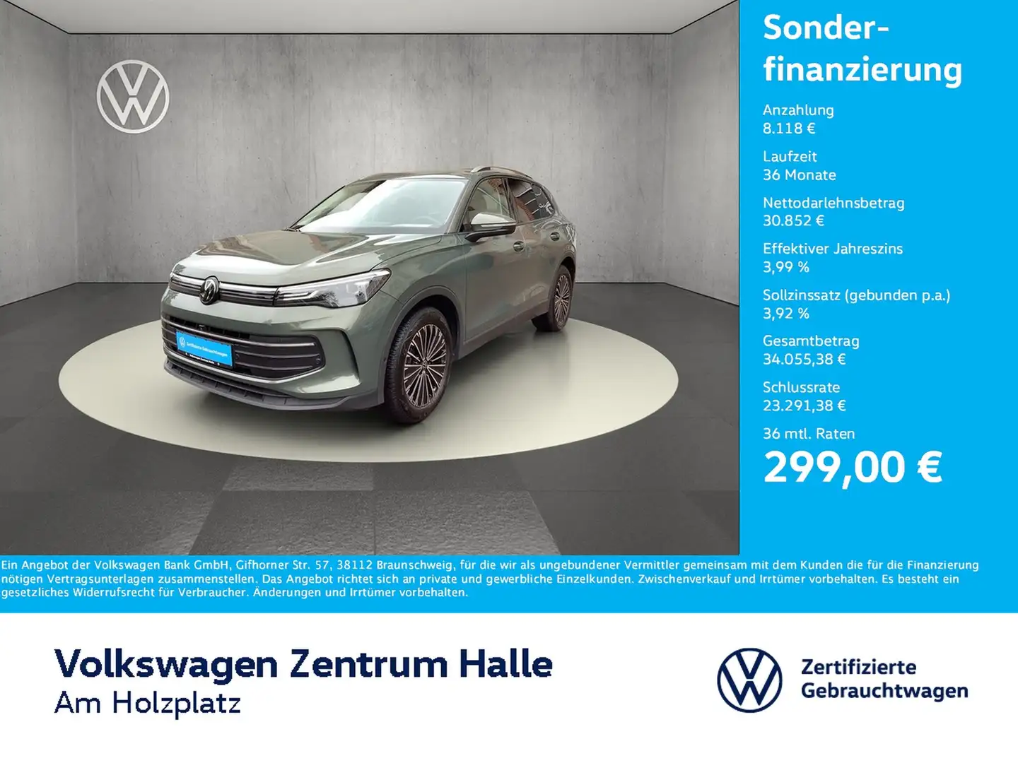 Volkswagen Tiguan 1,5 l eTSI OPF Life DSG Grün - 1