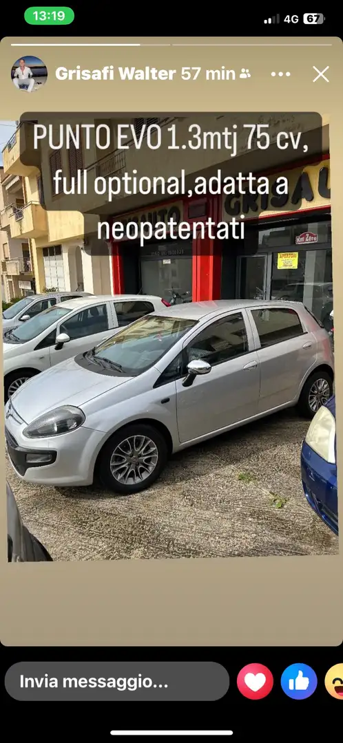 Fiat Punto Evo 5p 1.3 mjt Dynamic s&s 75cv dpf Šedá - 2