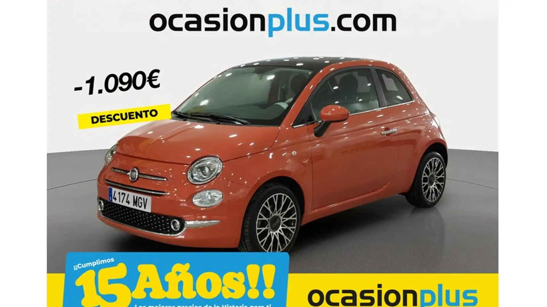 Fiat 500 1.0 Hybrid Dolcevita 52kW Naranja - 1