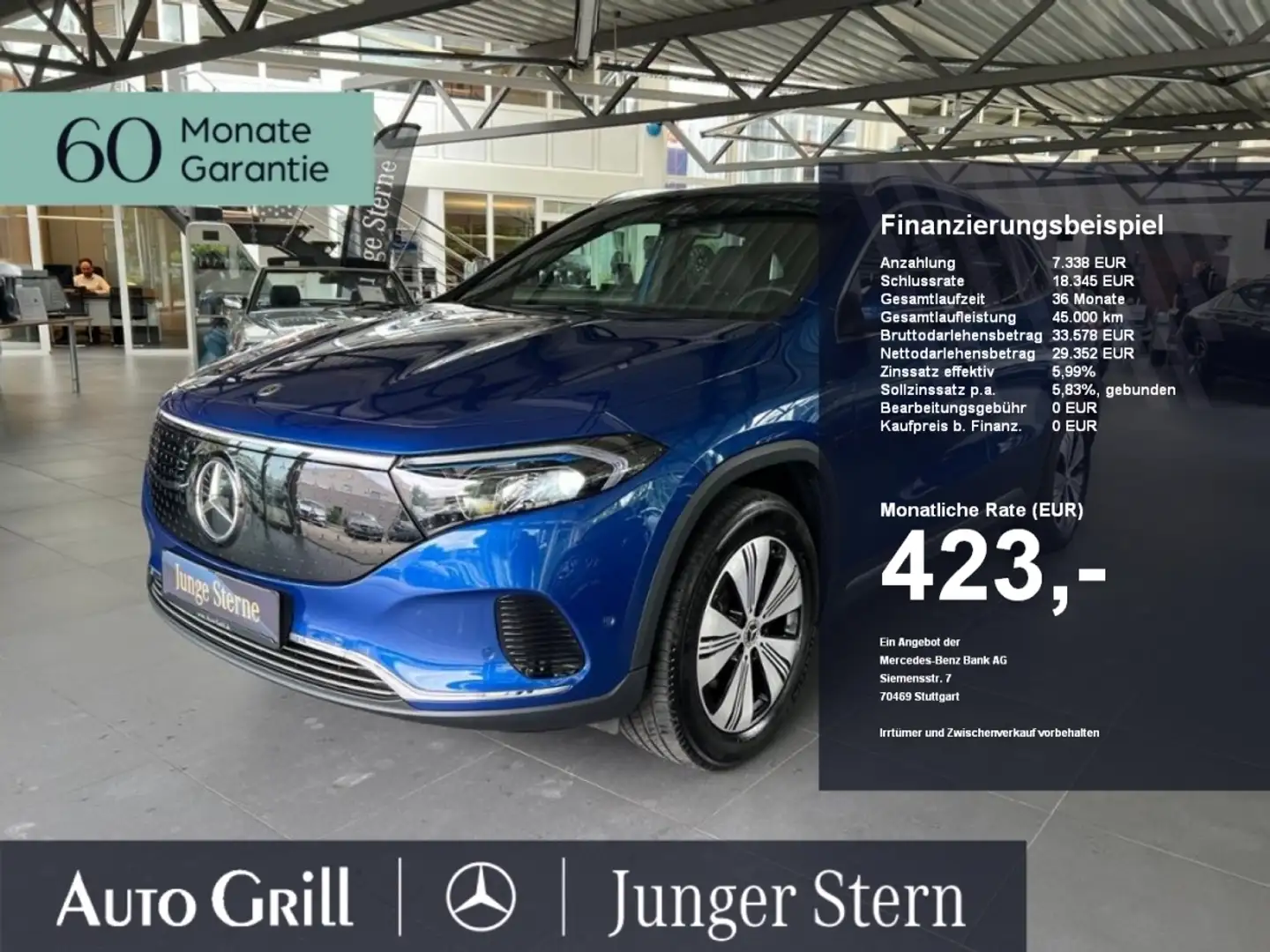 Mercedes-Benz EQA 300 4M Progressive FAP Distronic Lenkradhzg Bleu - 1
