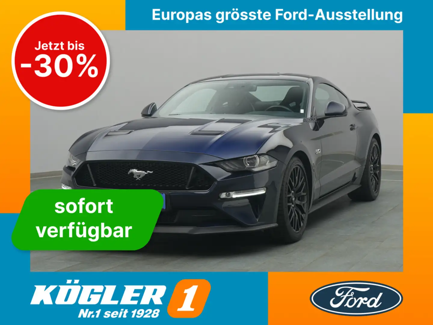 Ford Mustang GT Coupé V8 450PS/MagneRide/Recaro/Klima Bleu - 1