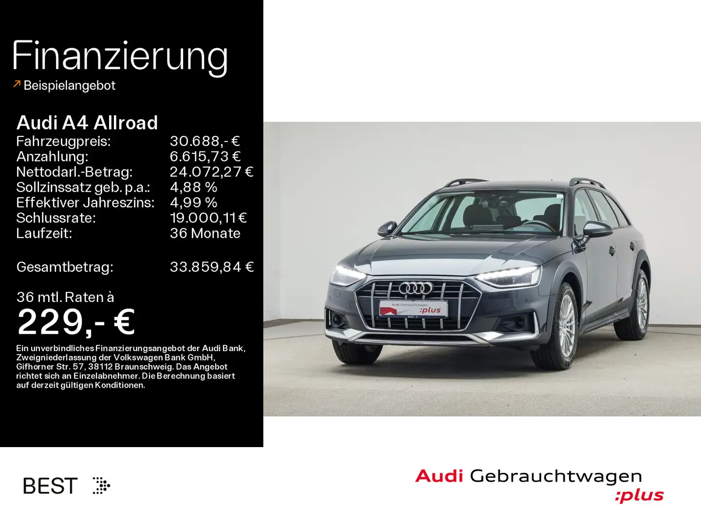 Audi A4 allroad A4 allroad qu. 40 TDI AHK*HUD*B&O*Tour*StandHzg Grau - 1