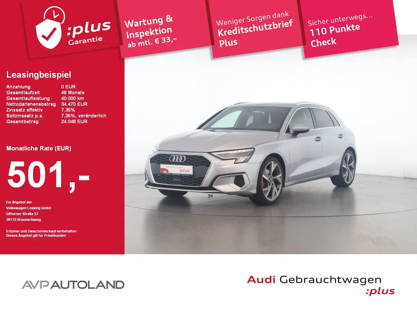 Audi A3 Sportback 35 TFSI advanced S line MMI NAVI+ Argento - 1