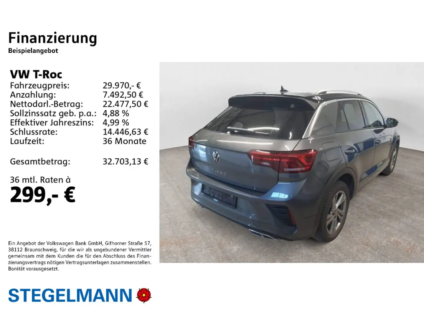 Volkswagen T-Roc 1.5 TSI DSG R-Line *AHK*Kamera*Navi*LED* Grau - 2