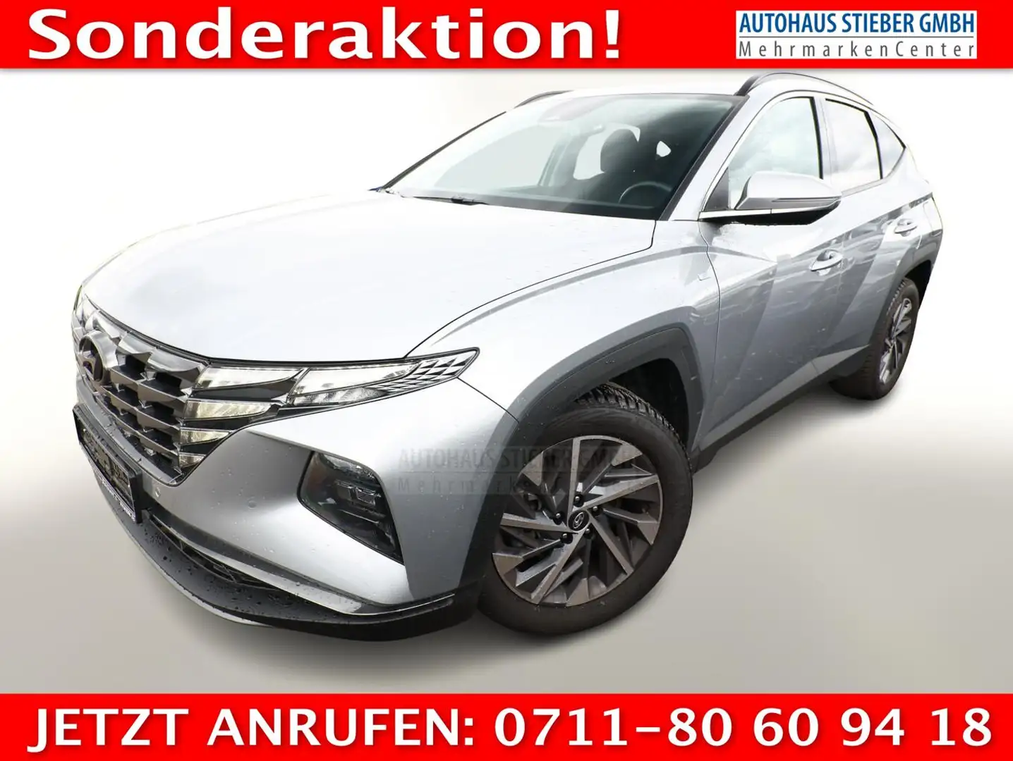 Hyundai TUCSON Trend 1.6 T-GDI 179 DCT 4WD LED Nav PDC 132 kW ... Silber - 1