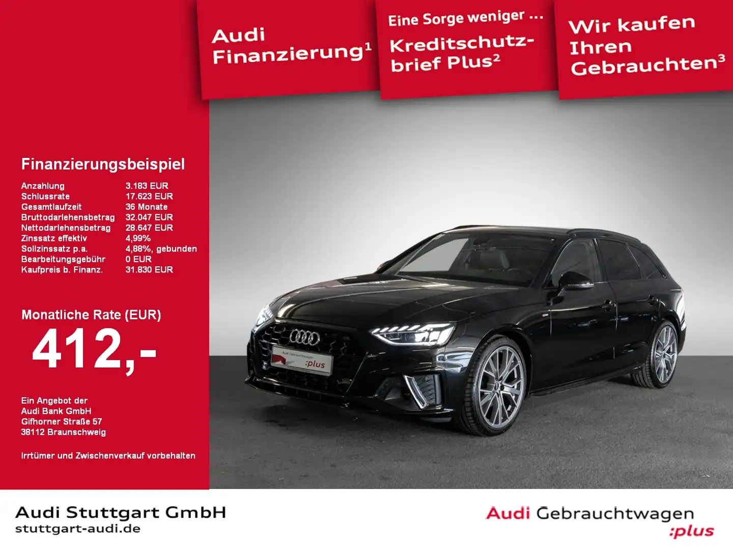 Audi A4 Avant 35 TFSI S line Keyless virtCo Kamera Zwart - 1