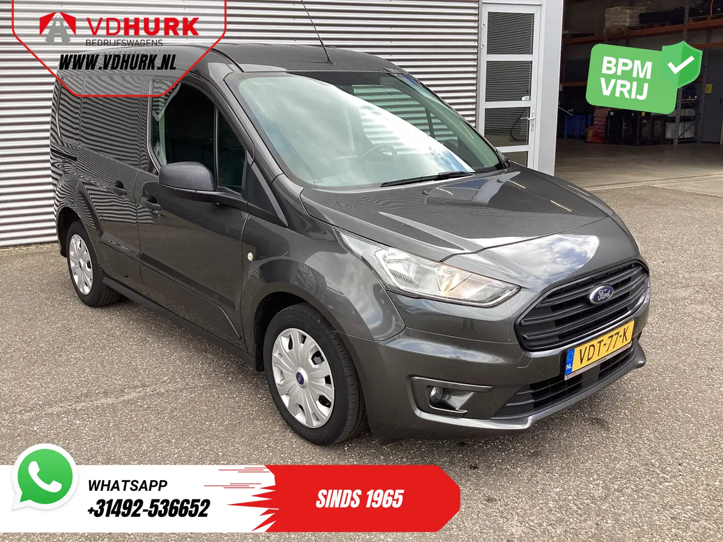 Ford Transit Connect 1.0 100 pk BENZINE Trend BPM VRIJ! NL Auto/ Carpla Grijs - 1