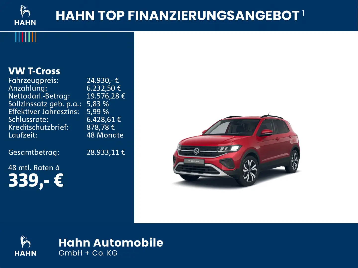 Volkswagen T-Cross 1.0TSI DSG Life App Cam LED PDC Sitzheiz Rot - 2