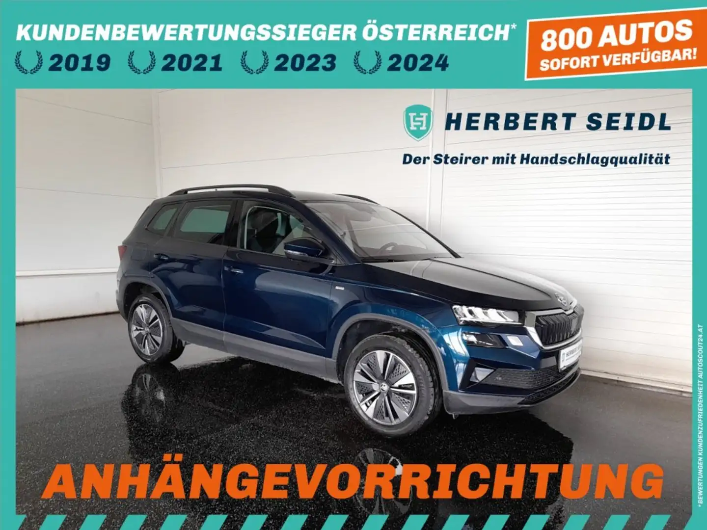 Skoda Karoq TOUR 2,0 TDI *VOLL-LED MIT DYN BLINKER / VIRTUELL / NAVI / AHV & KAMERA / TEMPOMAT / KEYLESS* Blau - 1