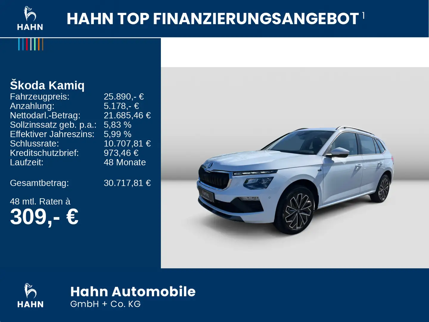 Skoda Kamiq Tour 1.0 TSI LED SHZ PDCv/h FSE GRA Kessy Weiß - 2